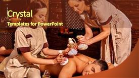  Presentation with ayurveda - Presentation theme consisting of panchakarma - couple having oil ayurveda spa background and a tawny brown colored foreground