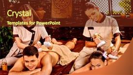  Presentation with ayurveda - Cool new slide set with couple having oil ayurveda spa backdrop and a tawny brown colored foreground