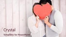  Presentation with heart - Audience pleasing slide deck consisting of couple hiding their face behind backdrop and a lemonade colored foreground