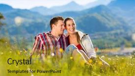  Presentation with mountain hiking - Amazing presentation theme having market support assistance business team backdrop and a  colored foreground.