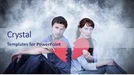  Presentation with broken heart - Presentation design featuring couple holding a broken heart background and a  colored foreground
