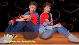  Presentation with broken heart - Presentation consisting of couple holding a broken heart background and a tawny brown colored foreground