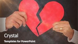  Presentation with broken heart - Audience pleasing presentation design consisting of couple holding a broken paper heart against grey backdrop and a tawny brown colored foreground