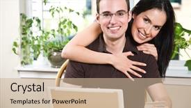  Presentation with happy birthday card brother - Amazing presentation theme having couple holding a credit card backdrop and a soft green colored foreground