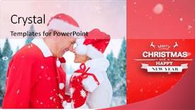  Presentation with purple festive christmas red - Slide set featuring couple holding gift against red background and a  colored foreground