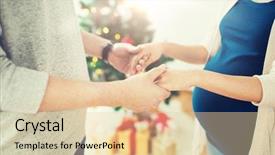  Presentation with christmas holidays - Colorful PPT theme enhanced with couple holding hands at christmas backdrop and a lemonade colored foreground