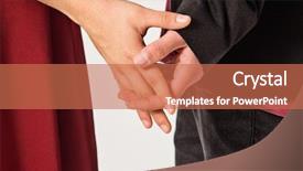  Presentation with love christ christian hands - Slide deck featuring couple holding hands with interlace background and a coral colored foreground