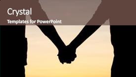  Presentation with holding people in hands - Presentation featuring couple holding hands background and a tawny brown colored foreground