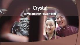  Presentation with incense - Slide deck with couple holding incense at temple in traditional clothing background and a tawny brown colored foreground