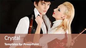  Presentation with 19th century - Slides with couple in 18 19th century background and a coral colored foreground