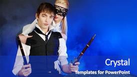  Presentation with 18th century - Theme featuring couple in 18 19th century background and a royal blue colored foreground