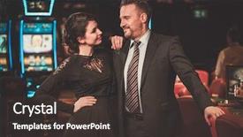  Presentation with luxury casino - Slide set with couple in a luxury casino background and a dark gray colored foreground