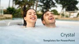  Presentation with rainy day - Beautiful slide deck featuring couple in a luxury hot backdrop and a sky blue colored foreground