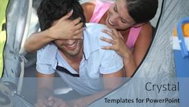  Presentation with tent - Theme enhanced with couple-in-a-tent background and a light blue colored foreground