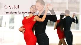  Presentation with couple dance - Amazing PPT layouts having couple in active ballroom dance backdrop and a lemonade colored foreground