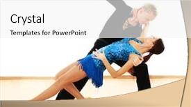  Presentation with couple dance - Presentation theme having couple in active ballroom dance background and a white colored foreground