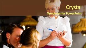  Presentation with packed restaurant food - Audience pleasing presentation consisting of couple in bavarian restaurant ordering backdrop and a  colored foreground