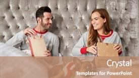  Presentation with good morning couple bed - Amazing slide deck having couple in bed at home backdrop and a coral colored foreground