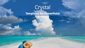  Presentation with maldives - Presentation design enhanced with couple-in-blue background and a teal colored foreground