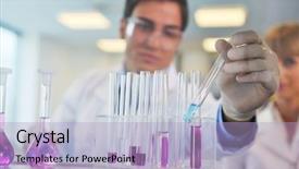 Presentation with lab test - PPT theme having couple in bright modern lab background and a light blue colored foreground