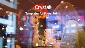  Presentation with night city - Slide deck having couple in city at night background and a tawny brown colored foreground