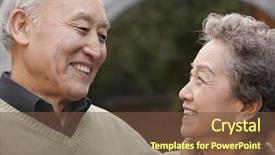  Presentation with senior couple - Colorful slide set enhanced with couple in front of round backdrop and a  colored foreground