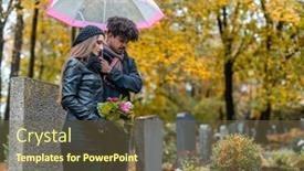  Presentation with grief - Colorful PPT theme enhanced with couple in grief backdrop and a tawny brown colored foreground