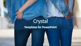  Presentation with jeans - PPT theme with couple in jeans walking background and a ocean colored foreground