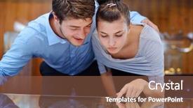  Presentation with young happy couple - Beautiful theme featuring couple in love buy jewelry backdrop and a tawny brown colored foreground