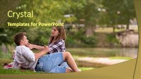  Presentation with food bank - Cool new slides with couple-in-love-enjoying-picnic backdrop and a tawny brown colored foreground