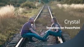  Presentation with railway - PPT theme enhanced with couple-in-love-having-fun background and a gray colored foreground