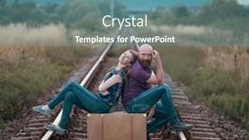  Presentation with railway - Presentation having couple-in-love-having-fun background and a teal colored foreground