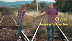  Presentation with railway - PPT theme having couple-in-love-having-fun background and a violet colored foreground