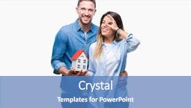  Presentation with young happy couple - Audience pleasing slide deck consisting of couple in love holding house backdrop and a teal colored foreground