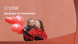  Presentation with love story - Slides consisting of couple in love love story background and a coral colored foreground