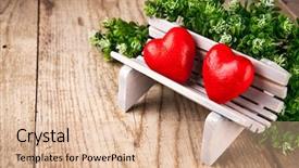  Presentation with heart love - Slide set featuring couple in love of two background and a coral colored foreground