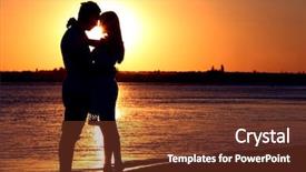  Presentation with love recharge - Slide set with couple in love on summer background and a  colored foreground