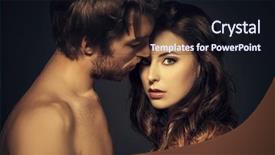  Presentation with love - Audience pleasing presentation design consisting of passion intimacy - beautiful passionate naked couple backdrop and a wine colored foreground