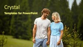  Presentation with romantic love - PPT theme consisting of couple-in-love-romantic-moment background and a tawny brown colored foreground