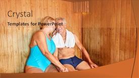  Presentation with seniors - Slide set featuring couple-in-love-seniors-relaxing background and a gold colored foreground