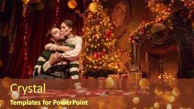  Presentation with romantic christmas - Beautiful PPT layouts featuring couple-in-love-spend-romantic backdrop and a tawny brown colored foreground