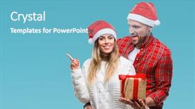  Presentation with loving hearts love heart candy - Beautiful slides featuring couple in love wearing christmas backdrop and a teal colored foreground