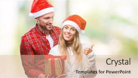  Presentation with brownies love - Colorful presentation enhanced with couple in love wearing christmas backdrop and a  colored foreground