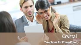  Presentation with optical - Amazing PPT theme having couple in optical store trying eyeglasses backdrop and a coral colored foreground