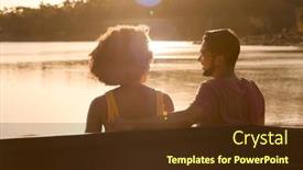  Presentation with road trip - Presentation theme enhanced with couple-in-pick-up-truck background and a tawny brown colored foreground