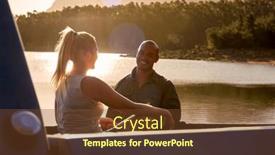  Presentation with road trip - Slides featuring couple-in-pick-up-truck background and a tawny brown colored foreground