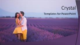  Presentation with lavender - Beautiful theme featuring couple in purple lavender flower backdrop and a light blue colored foreground