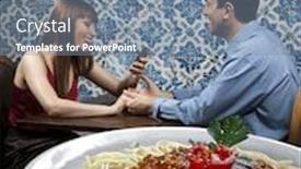  Presentation with meze restaurant - Cool new presentation theme with couple in restaurant backdrop and a gray colored foreground