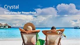  Presentation with beds - Colorful theme enhanced with couple-in-sun-beds backdrop and a teal colored foreground