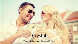 Presentation with dating - PPT theme having couple in sunglasses drinking wine background and a lemonade colored foreground